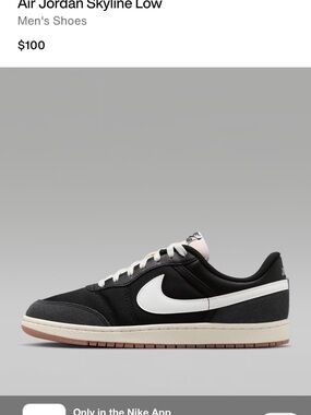 Nike Air Jordan Skyline Black and White Low-Top Sneakers with Gum Sole